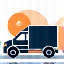 Icon representing a delivery truck for last-mile service.